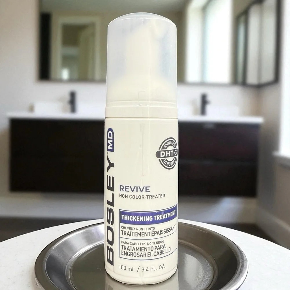 Bosley MD Revive Thickening Treatment 100mL for Thinning, Non-Color Treated Hair